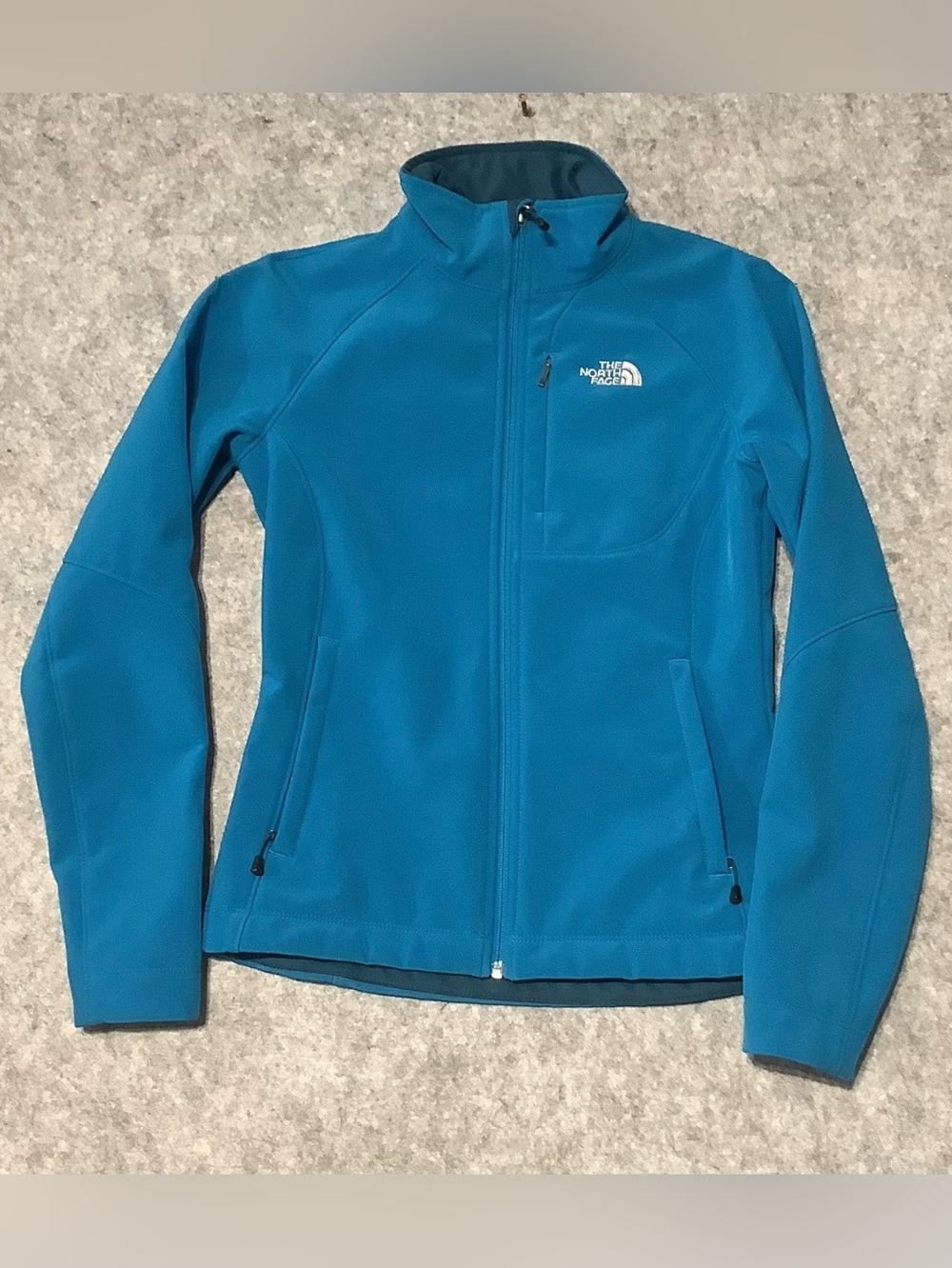 The North Face Women's Teal Blue Softshell Bionic Apex Jacket